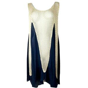 Coastal Resortwear Boho Beach Coverup Dress Size Small Island Crocheted Flowy